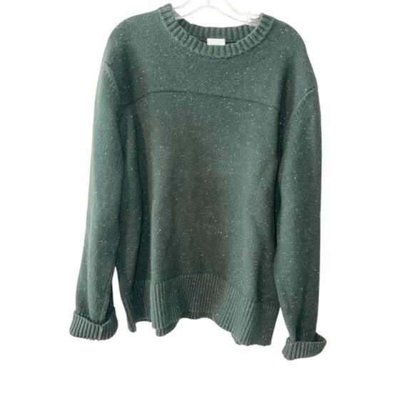 The North Face Crestview Green Crew Wool Blend Speckled Sweater Men's Size XL - Picture 1 of 5